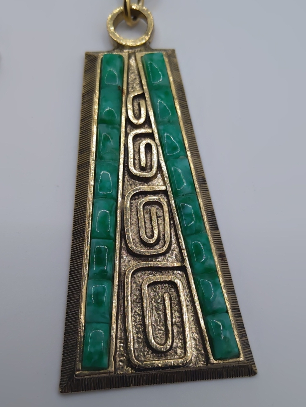 Whiting & Davis Egyptian Revival Pendant Necklace 1960s - Picture 3 of 7